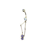 Valkyrie -  Solid Gold 14k navel barbell
