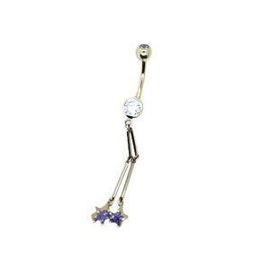 Valkyrie -  Solid Gold 14k navel barbell