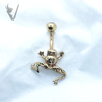 Valkyrie -  Solid Gold 14k navel barbell
