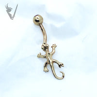 Valkyrie -  Solid Gold 14k navel barbell
