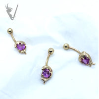 Valkyrie -  Solid Gold 14k navel barbell
