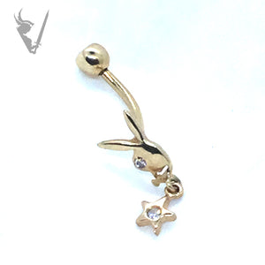 Valkyrie -  Solid Gold 14k navel barbell