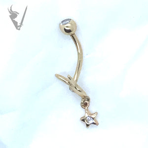 Valkyrie -  Solid Gold 14k navel barbell