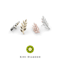 Kiwi Diamond -  14k Athena olive branch threadless end