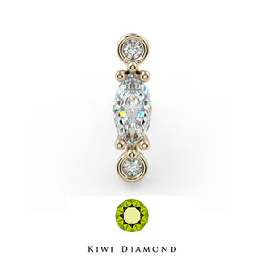 Kiwi Diamond -  14k Maya threadless end