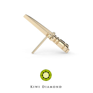 Kiwi Diamond -  14k Persian dagger threadless end