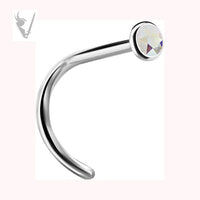 Valkyrie - Stainless steel jeweled curved nose stud (setting)
