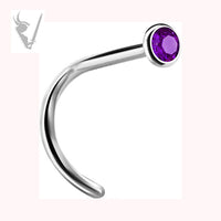 Valkyrie - Stainless steel jeweled curved nose stud (setting)