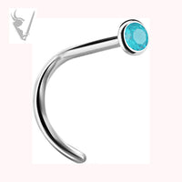 Valkyrie - Stainless steel jeweled curved nose stud (setting)