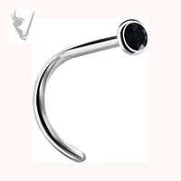 Valkyrie - Stainless steel jeweled curved nose stud (setting)