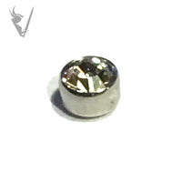 Valkyrie - Stainless steel flat jeweled disc bead for captive rings (dimpled)