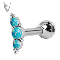 Valkyrie - Titanium micro barbell set w/ lab created opal cluster (internal)                  
