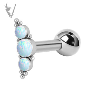 Valkyrie - Titanium micro barbell set w/ lab created opal cluster (internal)                  