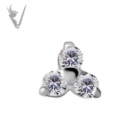 Valkyrie - 18kt White Gold Threadless trinity end set with premium Zirconia
