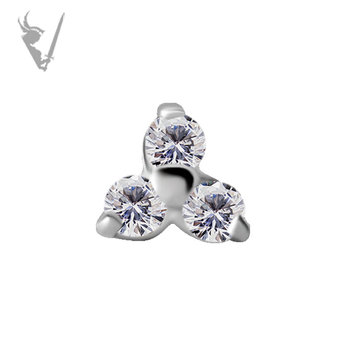 Valkyrie - 18kt White Gold Threadless trinity end set with premium Zirconia