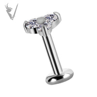 Valkyrie - 18kt White Gold Threadless trinity end set with premium Zirconia
