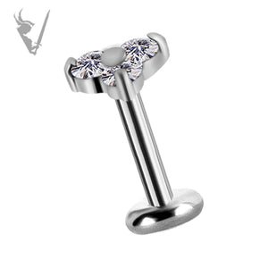 Valkyrie - 18kt White Gold Threadless trinity end set with premium Zirconia