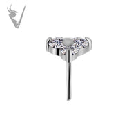 Valkyrie - 18kt White Gold Threadless trinity end set with premium Zirconia
