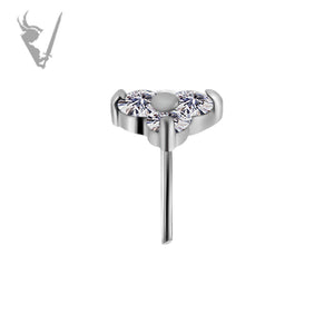 Valkyrie - 18kt White Gold Threadless trinity end set with premium Zirconia