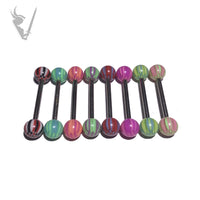 Valkyrie - Tongue barbells with UV  acrylic beads
