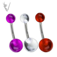 Valkyrie - Stainless steel acrylic UV bead navel barbells
