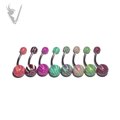 Valkyrie - Stainless steel acrylic UV bead navel barbells