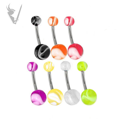 Valkyrie - Stainless steel acrylic UV bead navel barbells