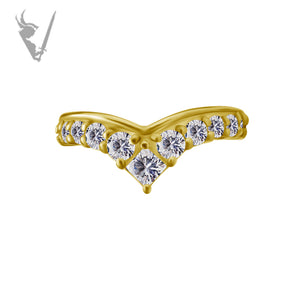 Valkyrie - Gold PVD Stainless steel hinged clicker ring. Set w. cubic zirconia