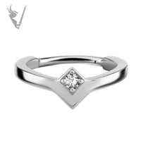 Valkyrie - Stainless steel Hinged ring set w/ cubic zirconia
