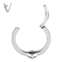 Valkyrie - Stainless steel Hinged ring set w/ cubic zirconia