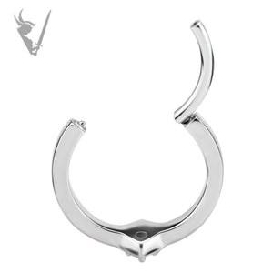 Valkyrie - Stainless steel Hinged ring set w/ cubic zirconia