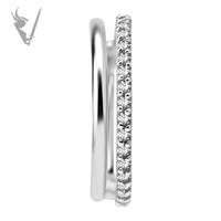 Valkyrie - Stainless steel Hinged ring set w/ cubic zirconia