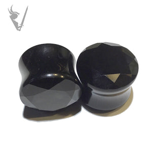 Valkyrie - Black onyx faceted plugs