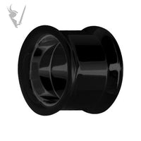 Valkyrie - Black PVD Stainless steel screw on double  flared tunnel
