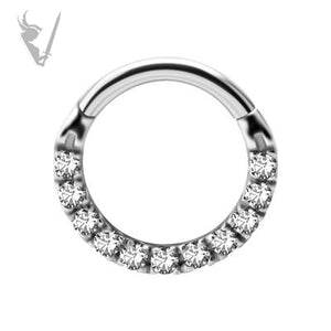 Valkyrie - SS316L Clicker set w. Swarovski® Zirconia (front facing)