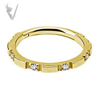 Valkyrie - Gold PVD Hinged clicker set w. Swarovski zirconia
