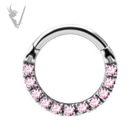 Valkyrie - SS316L Clicker set w. Swarovski® Zirconia (front facing)
