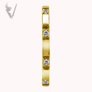 Valkyrie - Gold PVD Hinged clicker set w. Swarovski zirconia