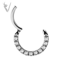 Valkyrie - SS316L Clicker set w. Swarovski® Zirconia (front facing)