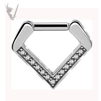 Valkyrie - V shaped cIicker with cubic zirconia
