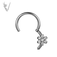 Valkyrie - S316L - Hinged cIicker ring set with Swarovski® Zirconia flower (side set)
