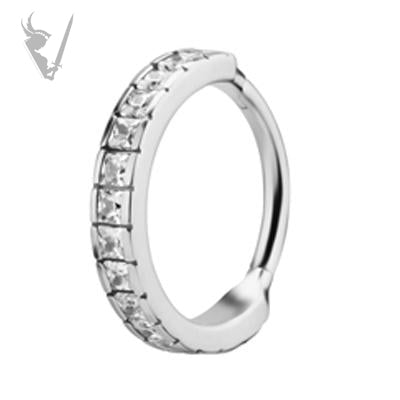 Valkyrie - Hinged clicker ring set with square cubic zirconia