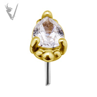 Valkyrie - 18kt Gold - Pear shaped threadless end w/Premium Zirconia
