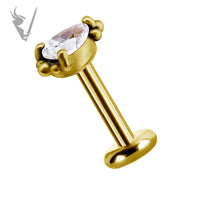 Valkyrie - 18kt Gold - Pear shaped threadless end w/Premium Zirconia
