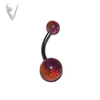 Valkyrie - Stainless steel glitter acrylic UV bead navel barbells
