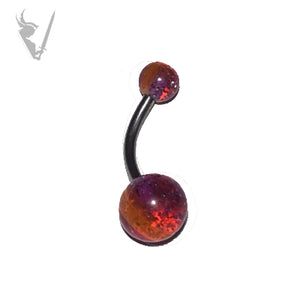 Valkyrie - Stainless steel glitter acrylic UV bead navel barbells