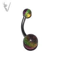 Valkyrie - Stainless steel glitter acrylic UV bead navel barbells
