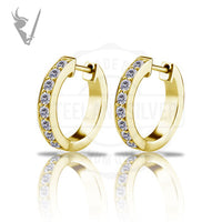 Valkyrie - Gold PVD Stainless steel pave set earhoops
