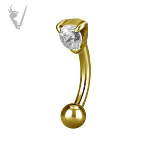 Valkyrie - Gold PVD curved jeweled eyebrow barbell