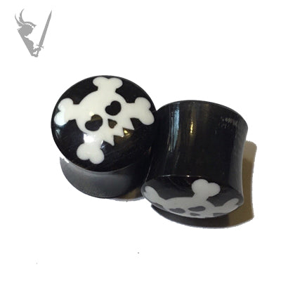 Valkyrie - Horn skull and crossbones plugs